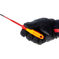 Отвертка KNIPEX SL4.0x0.8 шлицевая тонкая VDE, L  лезвия 100 мм, 1000V, 2-комп. рук-ка KN-982040SL