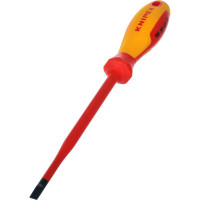 Отвертка KNIPEX SL6.5x1.2 шлицевая тонкая VDE, L лезвия 150 мм, 1000V, 2-комп. рук-ка KN-982065SL