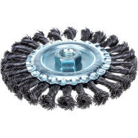 Корщетка-колесо гайка М14 стальная витая проволока 125 мм FIT 39123