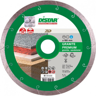 Сплошной алмазный диск по граниту DiStar Granite Premium 11320061014