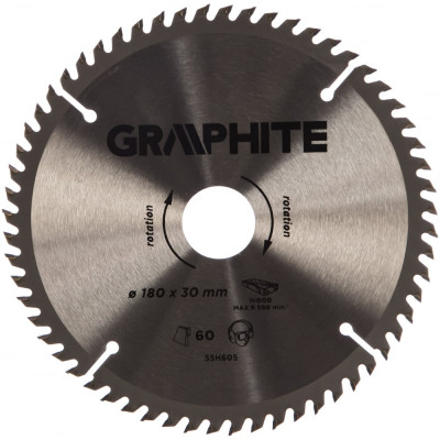 GRAPHITE Диск отрезной 180x30 мм, 60 зубьев 55H605