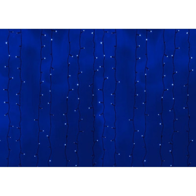 Neon-Night ДОЖДЬ /занавес/ 2x3м, черный ПВХ, 760 LED СИНИЕ 235-143
