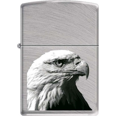 Zippo Зажигалка Орёл, латунь с покрытием Chrome Arch, серебристая, матовая, 38x13x57 мм 24647 EAGLE HEAD