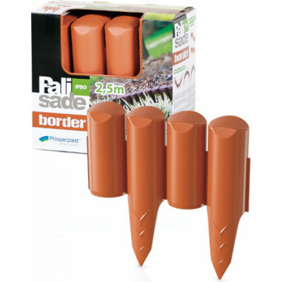 Prosperplast Бордюр для сада Palisada border ц. терракотовый IPBO-R624