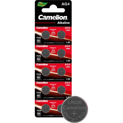 Camelion G 4 BL-10 Mercury Free AG4-BP100Hg, 377A/LR626/177 батарейка для часов 12812