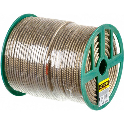 STAYER Трос стальной в полимерной оболочке, d=6,0 мм, L=150 м 30410-60