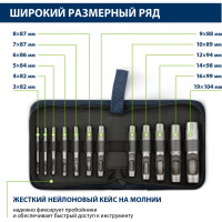 СИБРТЕХ Набор пробойников для кожи 3; 4; 5; 6; 7; 8; 9; 10; 12; 14; 16; 19 мм, 12 шт 18312