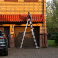 СИБРТЕХ Лестница шарнирная алюминиевая, 4х5, 97883