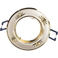 Светильник ЭРА KL3A SS/G литой круг. пов. с гравир MR16,12V/220V, 50W сатин серебро/золото C0043663