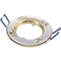 Светильник ЭРА KL3A SS/G литой круг. пов. с гравир MR16,12V/220V, 50W сатин серебро/золото C0043663