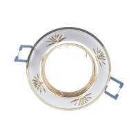 Светильник ЭРА KL3A SS/G литой круг. пов. с гравир MR16,12V/220V, 50W сатин серебро/золото C0043663