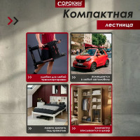 Телескопическая лестница-стремянка Сорокин 3.2 м 24.27