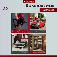 Телескопическая лестница-стремянка СОРОКИН 4,4м 24.28