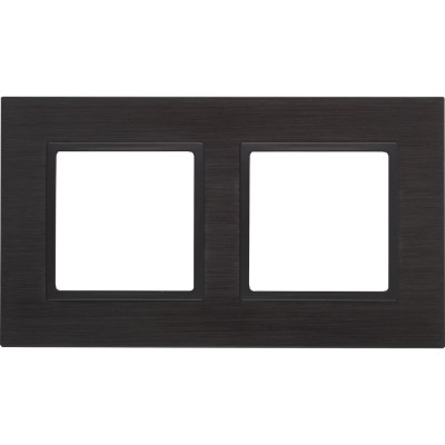 Рамка ЭРА 14-5202-05 на 2 поста, металл, Elegance, чёрный+антрацит Б0034549