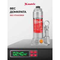 Гидравлический бутылочный домкрат MATRIX 2 т, h подъема 181–345 мм 50761