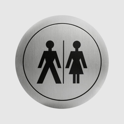 Табличка "Туалет для мужчин и для женщин", нержавеющая сталь, матовая Nofer 16722.2.S