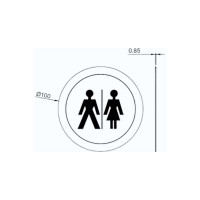 Табличка "Туалет для мужчин и для женщин", нержавеющая сталь, матовая Nofer 16722.2.S