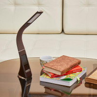 Настольный светильник с часами Uniel 5W TLD-542 Brown/LED/300Lm/5000K/Dimmer UL-00001817