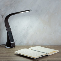 Настольный светильник с часами Uniel 5W TLD-542 Brown/LED/300Lm/5000K/Dimmer UL-00001817