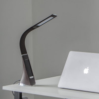 Настольный светильник с часами Uniel 5W TLD-542 Brown/LED/300Lm/5000K/Dimmer UL-00001817