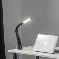 Настольный светильник с часами Uniel 5W TLD-542 Brown/LED/300Lm/5000K/Dimmer UL-00001817