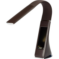 Настольный светильник с часами Uniel 5W TLD-542 Brown/LED/300Lm/5000K/Dimmer UL-00001817