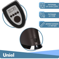 Настольный светильник с часами Uniel 5W TLD-542 Brown/LED/300Lm/5000K/Dimmer UL-00001817