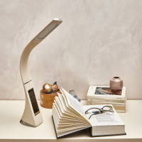 Настольный светильник c часами Uniel 5W TLD-542 Cream/LED/300Lm/5000K/Dimmer UL-00003303