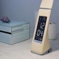 Настольный светильник c часами Uniel 5W TLD-542 Cream/LED/300Lm/5000K/Dimmer UL-00003303