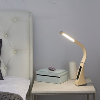 Настольный светильник c часами Uniel 5W TLD-542 Cream/LED/300Lm/5000K/Dimmer UL-00003303