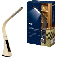 Настольный светильник c часами Uniel 5W TLD-542 Cream/LED/300Lm/5000K/Dimmer UL-00003303
