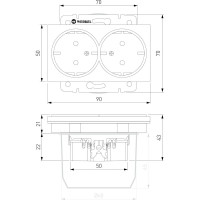 Двойная розетка с заземлением WERKEL W1172010 шампань рифленый a051432