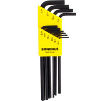 Набор из 10 ключей дюймовых черных BONDHUS L 1/16-1/4" 12138