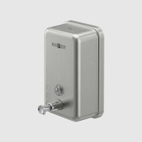 Диспенсер для мыла с кнопкой Nofer INOX матовый 1200 мл. нерж. сталь 03041.S