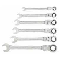 Набор комбинированных трещоточных шарнирных ключей MATRIX 6шт 14897