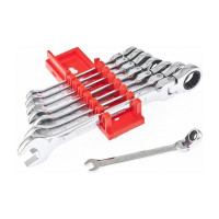 Набор комбинированных трещоточных шарнирных ключей MATRIX 8шт 14898