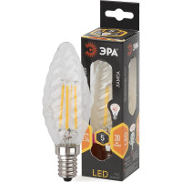 Светодиодная лампа ЭРА F-LED BTW-5W-827-E14 филамент, свеча витая, теплый Б0027935