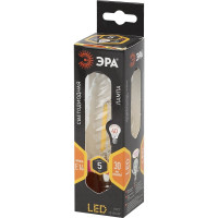 Светодиодная лампа ЭРА F-LED BTW-5W-827-E14 филамент, свеча витая, теплый Б0027935