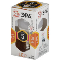 Светодиодная лампа ЭРА LED P45-5W-827-E27, шар, теплый Б0028486