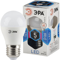 Светодиодная лампа ЭРА LED P45-5W-840-E27, шар, нейтральный Б0028488