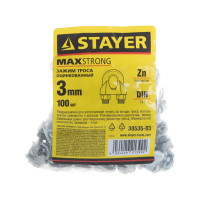 Зажим троса STAYER DIN 741, 3 мм, 100 штук, оцинкованный 30535-03