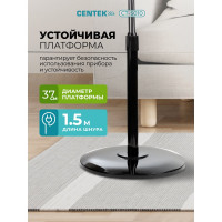 Напольный вентилятор Centek  (черный) 65Вт, Пульт ДУ, LED, 1.3м, 43см, таймер, тяжелая база, CT-5010