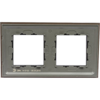 Рамка ЭРА 14-5102-13 на 2 поста, стекло, Elegance, бронза+антрацит Б0034493