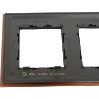 Рамка ЭРА 14-5202-14 на 2 поста, металл, Elegance, медь+антрацит Б0034550