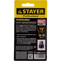 Патрон ударный ключевой  1/2", 1,5-13 мм STAYER 29055-13-1/2