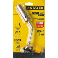 Газовая горелка STAYER MaxTerm на баллон, регулировка пламени, 1300С 55588
