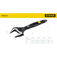 Разводной ключ STAYER Cobra 200 / 39 мм 27264-20