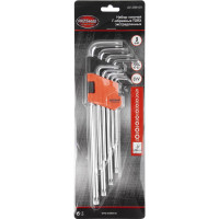 Набор экстрадлинных Г-образных ключей TORX  T10-T50 9 предметов AV Steel AV-369109