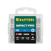 Биты Impact Pro (PZ2; 50 мм; 10 шт.) KRAFTOOL 26193-2-50-S10