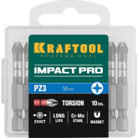 Биты Impact Pro (PZ3; 50 мм; 10 шт.) KRAFTOOL 26193-3-50-S10